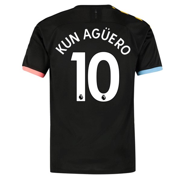 Camiseta Manchester City NO.10 Kun Aguero Segunda equipo 2019-20 Negro